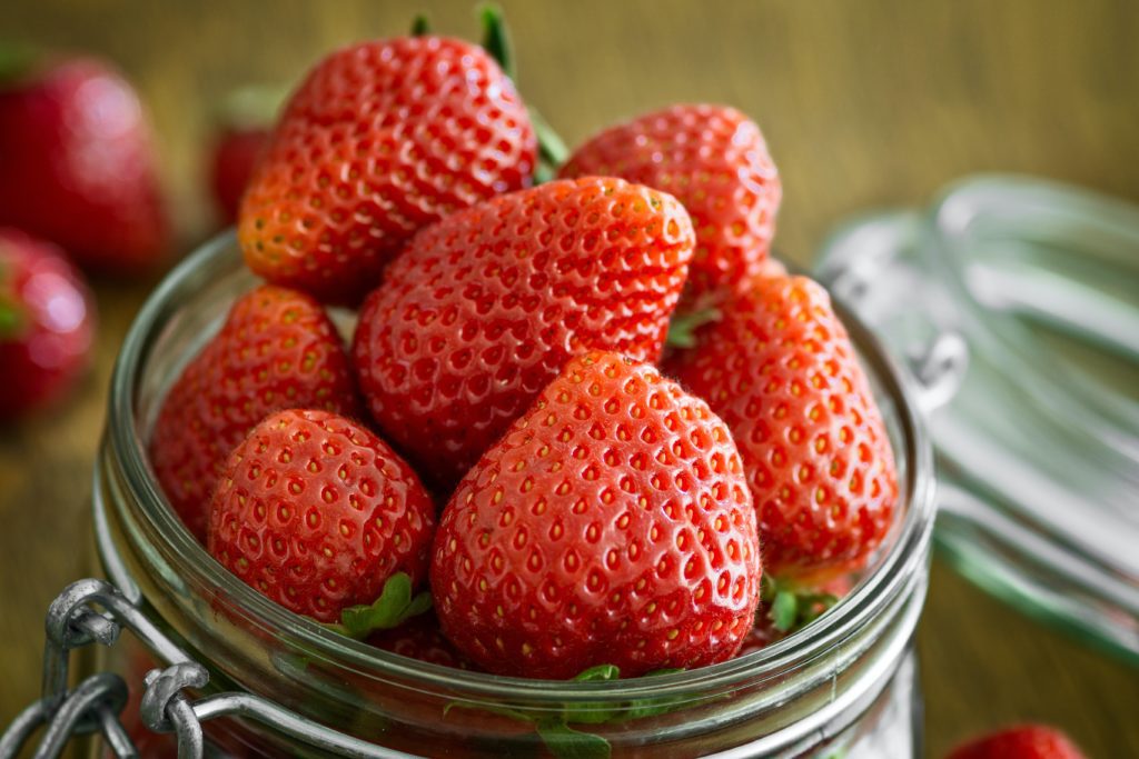 Strawberries in the open can